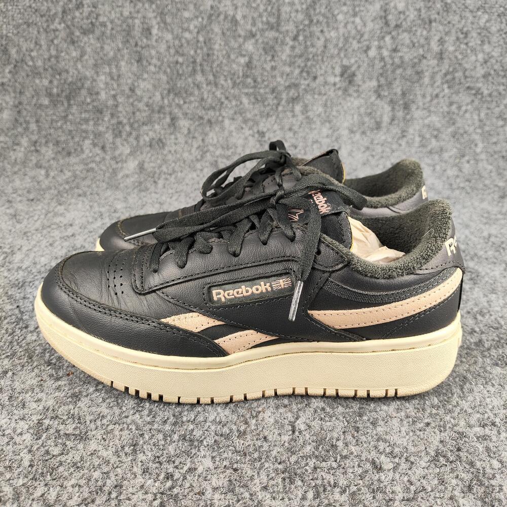 Reebok Classic Shoes Womens Size 6 Black Leather Platform Low Top Sneakers